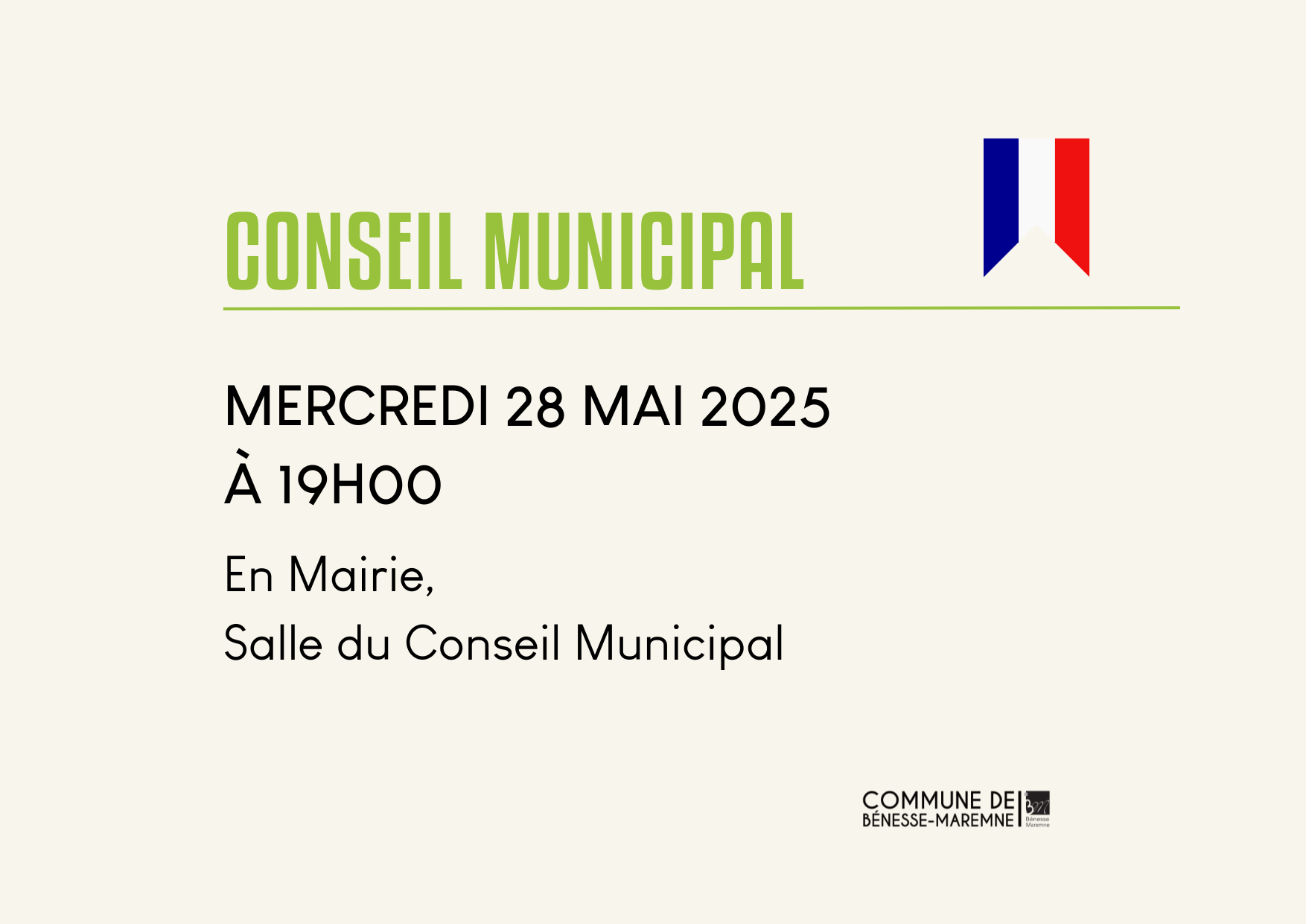 Conseil Municipal de Bénesse-Maremne le 28 mai 2025