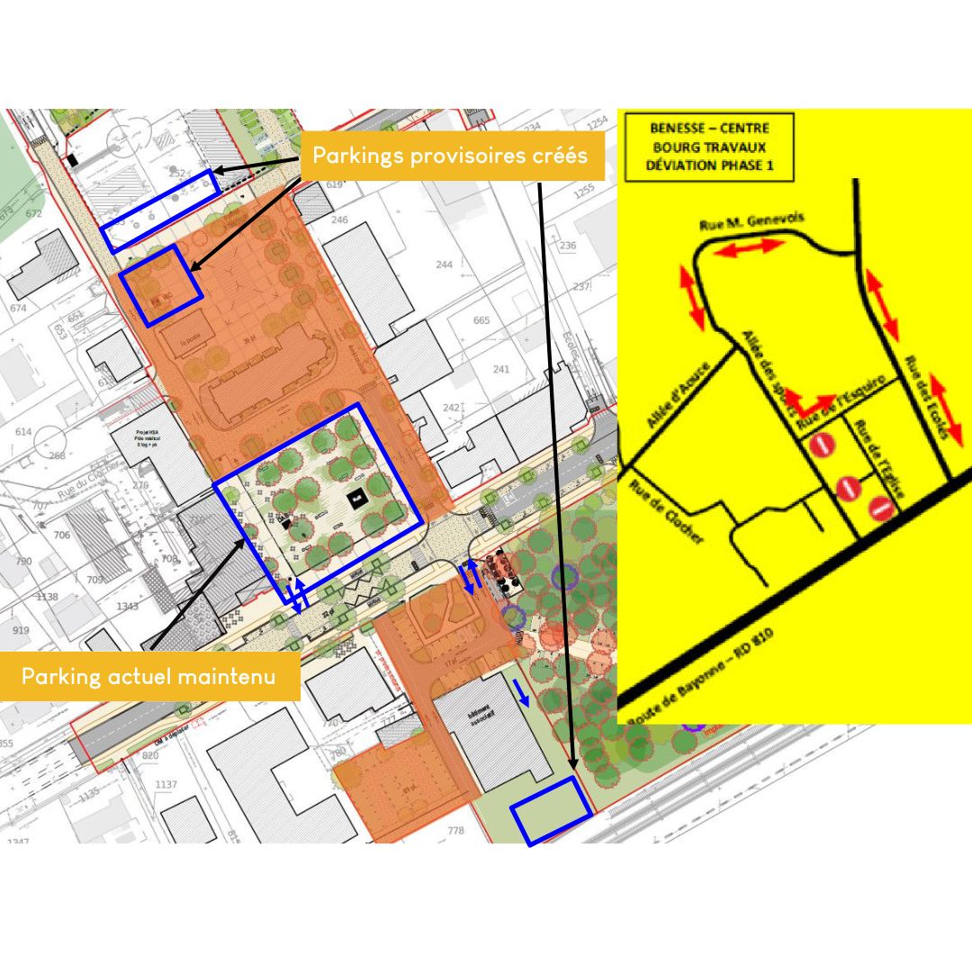 Plan requalification centre bourg parking